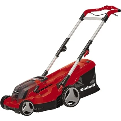 Image de Einhell Tondeuse à gazon sans fil GE CM 36/37 Li Solo Power X Change (36V, largeur de coupe 37 cm, jusqu’à 400 m2, bac collecteur 45 L, hauteurcoupe 25 75 mm, vendue batterie)