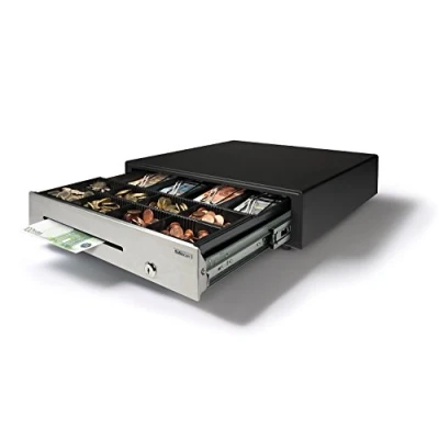 Image de Safescan HD 4141S Tiroir caisse usage intensif qui stocke votre argent en toute sécurité avec 4 emplacements billets et 8 pièces Connexion RJ 12 de 41 x 41.5 11.5 cm