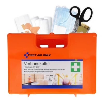 Image de First Aid Only Trousse de Secours à Poignée Séparations/Fixation au Mur/Vis/Ancrages Inclus Orange
