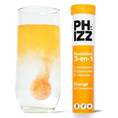 Image de Electrolytes Phizz, Multivitamines &amp; comprimés d&#039;hydratation 20 de réhydratation effervescents 18 vitamines et minéraux, vitamine C, végane, végétarien hypocalorique (pomme cassis)