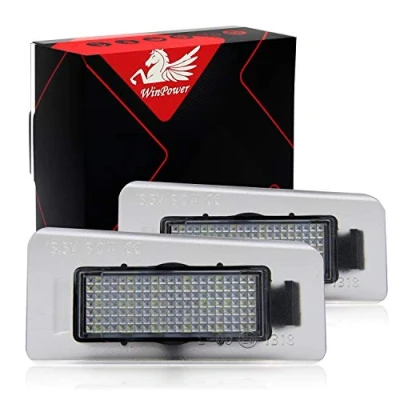 Image de WinPower LED Éclairage plaque immatriculation auto ampoules super brillant CanBus Pas d&#039;erreur 6000K xénon blanc froid 18 SMD Feux arrière, 2 Pièces