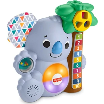 Image de Fisher Price Linkimals Nicolas Le Koala, Jouet bébé interactif d&#039;apprentissage, Sons et lumières, Version française, 9 Mois Plus, GRG69