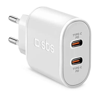Image de Chargeur mural SBS Power Delivery 20 W 2 sorties USB C Blanc