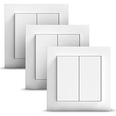Image de GIRA + Senic Friends of Hue Smart Switch 3x Interrupteurs sans fil et variateurs de lumière Homekit Compatible Philips (pas piles, pas charge) Fabriqué en Allemagne Blanc mat