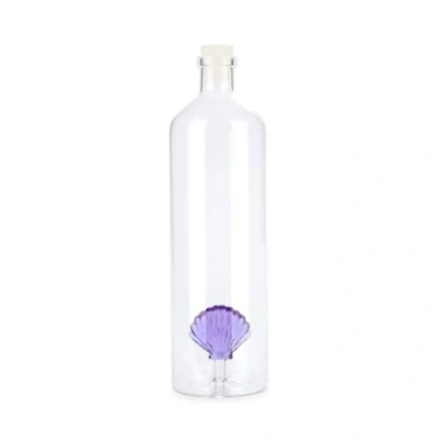 Image de Balvi Bouteille Atlantis Shell Couleur Violet Fabriqué à la Main en Borosilicate Verre 30cm