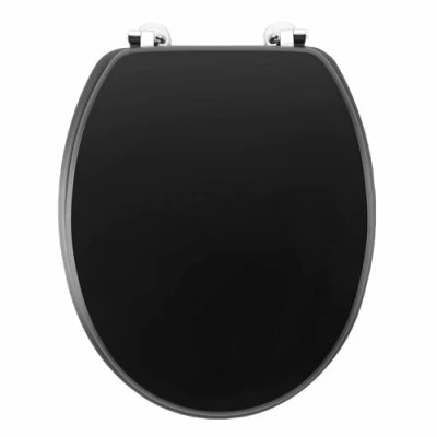 Image de douceur d&#039;intérieur ABATTANT WC CHARNIERES Metal, Matteis Noir, 37,5 x 46 CM