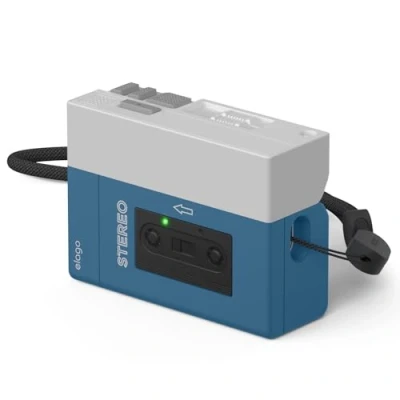 Image de elago Coque Lecteur de Cassette Compatible avec AirPods Pro 2ème Génération, Étui 2, Lanière Incluse, Résistant aux Chocs, Protection Complète (Bleu)