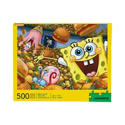 Image de AQUARIUS Sponge Bob Square Pants Spongebob Squarepants l&#039;éponge Puzzle, 62127, Multicolore, 8&quot;