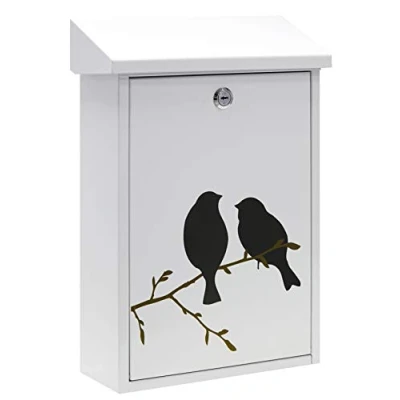 Image de ARREGUI Premium E5601 BIR Boîte aux Lettres Individuelle en Acier sérigraphie « Birds », Format A4, Murale, Anti pluie, Blanc