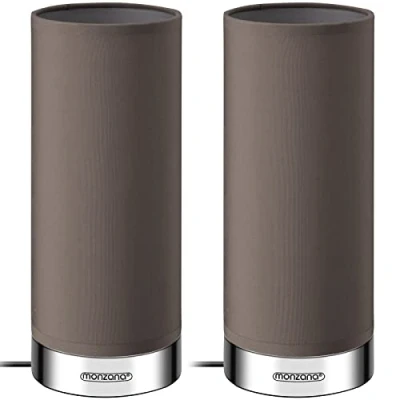Image de Monzana 2x Lampes de table Jasmin LED Taupe Fonction tactile luminosité réglable Chevet Salon Bureau éclairage intérieur