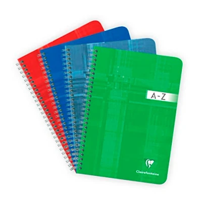 Image de Clairefontaine 8539C Un Répertoire à Spirale A5 14,8x21 cm 100 Pages Petits Carreaux Papier Blanc 90 g Couverture Carte Pelliculée Couleur Aléatoire
