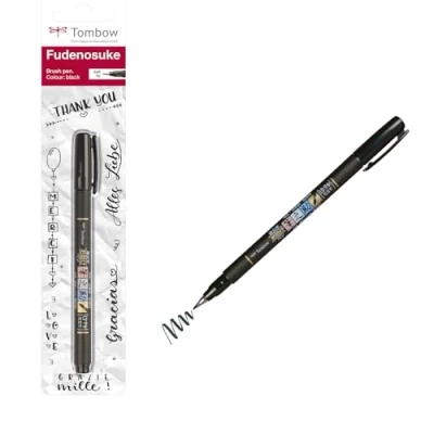 Image de Tombow WS BS Stylo feutre pointe souple Fudenosuke, noir