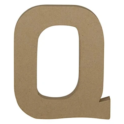 Image de Décopatch AC868C Un support en papier brun mâché 16,5x2,5x20 cm, Lettre majuscule Q