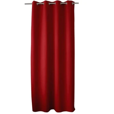 Image de ED ENJOY HOME Rideau Occultant avec Œillets argentés, Rouge, 140x240cm, 100% Polyester, Tissu Certifié Oeko TEX, Collection Réglisse