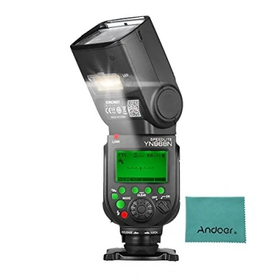 Image de YONGNUO YN968N II Flash TTL sans Fil Speedlite 1 / 8000s HSS Équipé avec LED intégrée 5600K pour Nikon DSLR Caméras Compatible YN622N YN560 Système