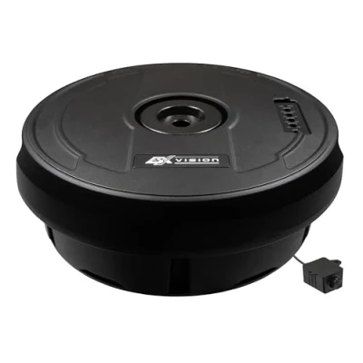 Image de ESX V1100Av2 28 cm (11&quot;) Basse active pour roue de secours avec boîtier en aluminium massif Puissance classe A/B 300 W et télécommande filaire compacte