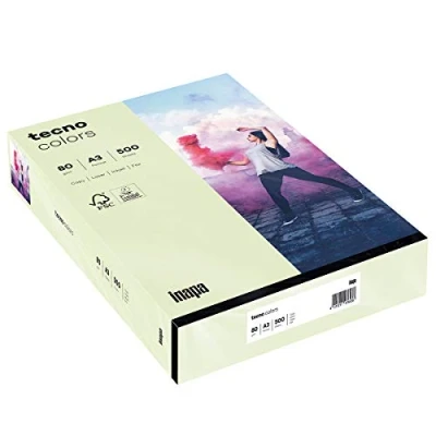 Image de inapa Tecno Colors Lot de 500 feuilles papier coloré Vert clair Format A3 80 g/m²