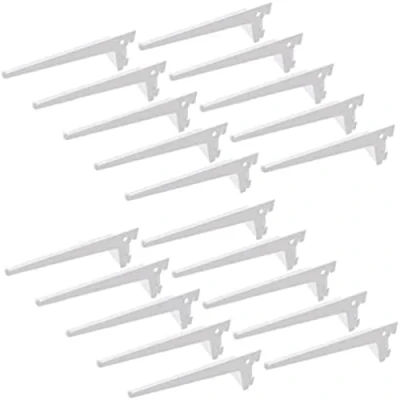 Image de Emuca 7908212 Équerres d&#039;étagère pour rail simple perforation pas 50mm, blanc, 300mm, Set de 20 pièces