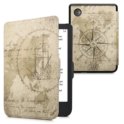 Image de kwmobile Étui Compatible avec Kobo Clara 2E Coque à Rabat magnétique Tablette eReader Similicuir Marron Clair