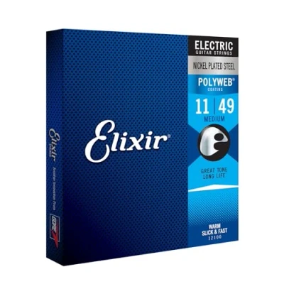 Image de Cordes Elixir® pour guitare électrique avec revêtement POLYWEB®, Medium (.011 .049)