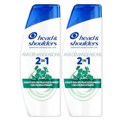Image de Head &amp; Shoulders Anti démangeaisons 2 en 1 Shampoing Antipelliculaire 2x300ml; Jusqu&#039;à 100% des Pellicules Éliminées, Cliniquement Prouvé; Tous Types de Cheveux; Usage Quotidien; Rafraîchissant