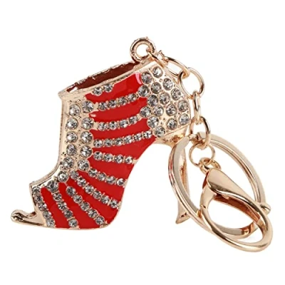 Image de Yosoo Porte clés en émail bleu avec forme de chaussure à talons hauts et