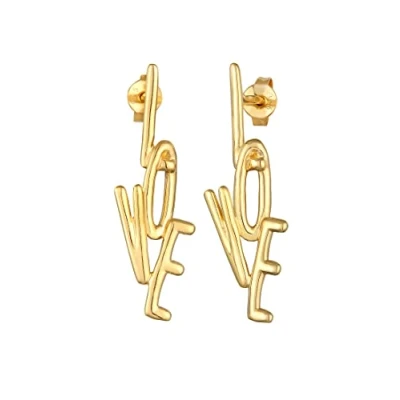 Image de Elli LOVE Statement Boucles d&#039;oreilles goldcoloured, Femme, Taille: One Size, Gold coloured