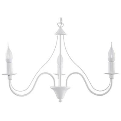 Image de SOLLUX lighting Minerwa 3 Chandelier Lustre, Plafonnier, Style Glamour, Ampoule E14 Remplaçable, x 40 W, Acier, 60 80 cm, Blanc