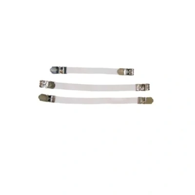 Image de MSV 130062 Tendeurs pour Housse à Repasser 3 pièces de Nylon/Caoutchouc en Blanc/Argent, 18x1x1 cm
