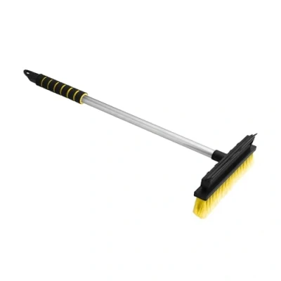 Image de ToM PaR Brosse de Nettoyage 2 en 1 avec raclette Poignée Ergonomique Caoutchouc pour essuyer l&#039;eau et la Vapeur Poils durables Vitres rétroviseurs Voiture 66 cm Bleu