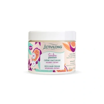 Image de ACTIVILONG Crème Onctueuse Tendre Passion Cheveux Ondulés, Bouclés, Frisés et Crépus 99% d&#039;ingrédients d&#039;origine naturelle Sans Silicône Huile Minérale Made in France 300 ml