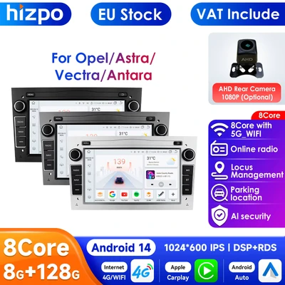 Image de Lecteur vidéo multimédia AutoRadio Android 2Din pour Opel Astra HJ, Vectra, Vauxhall, Antara, Zafira, Corsa CD, Vivaro, Meriva, Veda GPS Carplay RDS