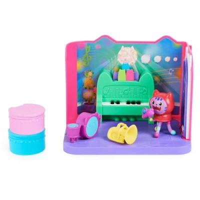 Image de Gabby et La Maison Magique Dollhouse Playset Salle de Musique DJ Miaou 1 Figurine + Accessoires Pièce Pour Poupée Dessin Animé Chat Jouet Enfant 3 Ans