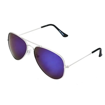 Image de Unbekannt Lunettes de soleil avec charnière à ressort miroir différentes couleurs, Bleu argenté, Taille unique