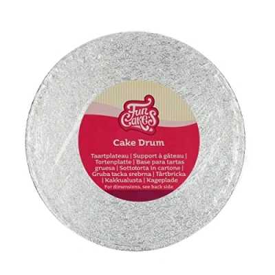 Image de Support à gâteau Rond Drum SILVER (choisir la taille) Ø17.5CM