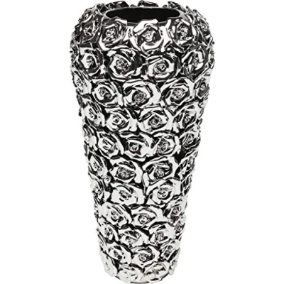 Image de Kare Design vase Rose Multi, argent, faïence, decoratif, decoration chambre, salon, couloir, fait à la main, 37x18x18cm