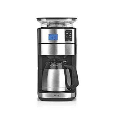 Image de BEEM FRESH AROMA PERFECT II Machine à café filtre avec moulin Thermo acier inoxydable thermocan minuterie 24h 1000 W récipient grains de 180 g 03958