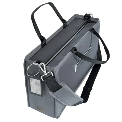 Image de SIGEL BA413 Sacoche de Bureau Partagé Premium, en polyéthylène recyclé, résistant à l’eau, pour ordinateurs portables jusqu’à 17,3&quot;, L (50 x 28 cm), avec fermeture éclair, Desk Sharing Bag, gris foncé
