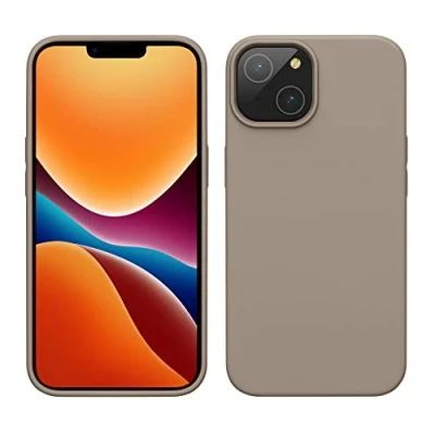 Image de kwmobile Housse Compatible avec Apple iPhone 14 Coque de téléphone Fine Finition Douce Taupe