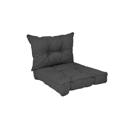 Image de POKAR Coussins de Jardin Extérieur Coussin Chaise Galette Chaise, 1 Lot 2 (1x d&#039;assise 70x70x10 cm + 1x Dossier 70x40x10 cm), Anthracite