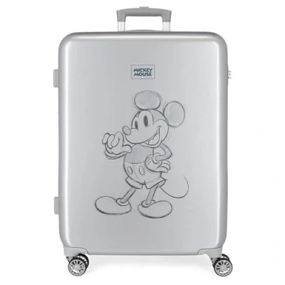 Image de Disney Mickey 100 Valise Moyenne Grise 48x68x26 cms Rigide ABS Serrure latérale à combinaison 70L 3 kgs 4 Doubles roues