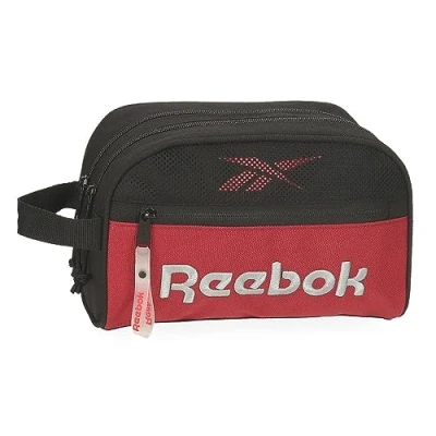 Image de Reebok Portland Trousse de Toilette Deux Compartiments Adaptable Noir 26 x 16 12 cm Polyester, Noir, Talla única, 2