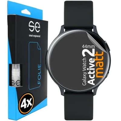 Image de smart engineered Films de Protection d&#039;écran 3D Compatible avec Samsung Galaxy Watch Active 2 44mm antireflet [4 pièces Mat, résistant à l&#039;eau, pellicule hydrogel, Film en TPU Souple