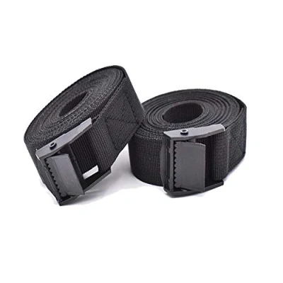 Image de RIO Direct 2 Sangles d&#039;arrimage, 3m Sangle de Serrage, à cliquet, 25mm, Noir Sangle, avec verrou a Moto remorque