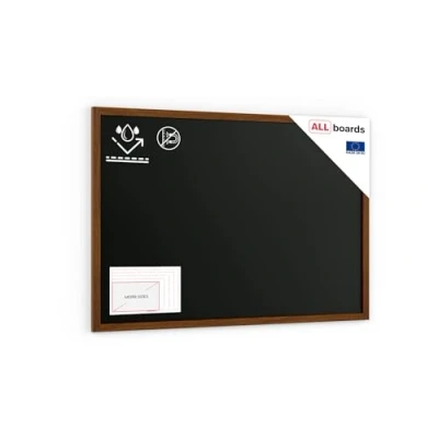 Image de ALLboards Tableau à Craie Noir Etanche avec Cadre en Bois Laqué 150x100cm, pour Ecrire