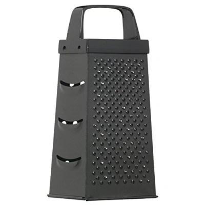 Image de KitchenCraft Râpe à Fromage 4 Faces Revêtement Non adhésif Noir en Acier Inoxydable (22,5 x 17,5 10 cm)