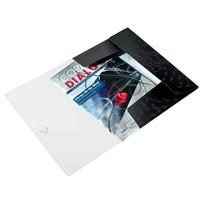 Image de Leitz Chemise 3 Rabats, Contient jusqu&#039;à 150 Feuilles A4, Fermeture Élastique, Plastique souple, Noir, WOW, 45990095