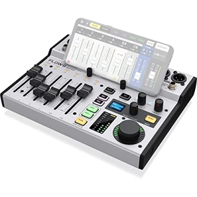 Image de Behringer FLOW 8 Mixeur Numérique à Canaux avec Contrôle Audio et Application par Bluetooth, Faders 60 mm, 2 Processeurs SFX Interface USB/Audio