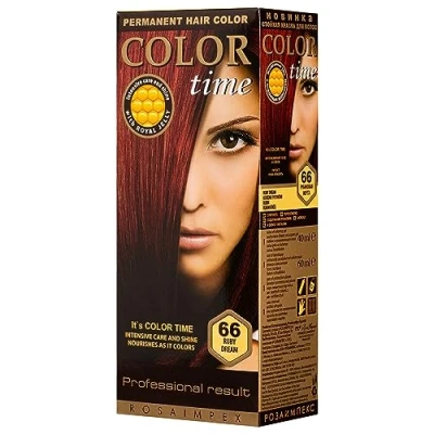 Image de Color Time Teinture Gel permanente Ruby Dream 66 Enrichi en gelée royale et vitamine C Coloration I 100 ML
