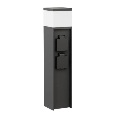 Image de ledscom.de lampe de chemin/Borne d&#039;éclairage/Lampe jardin POMI pour l&#039;extérieur, IP44, 39 cm, noir, 1x G9 max. 10W, 2 prises, durable, facile à utiliser, intemporel, chemin,